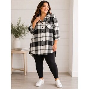 Torrid Plus Size‎ Flannel Plaid Oversized Shacket SZ 3